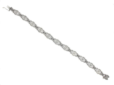 Art Deco Sunburst Filigree Diamond Bracelet in Sterling Silver - alternate view