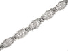 Art Deco Sunburst Filigree Diamond Bracelet in Sterling Silver
