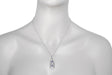 Art Deco Filigree Sapphire and Diamond Pendant Necklace in Sterling Silver