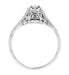 Art Deco Filigree Petite Diamond Ring in 14 Karat White Gold