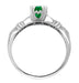 Art Deco Hearts and Clovers Emerald Engagement Ring in 14 Karat White Gold