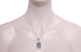 Art Deco Rectangular Onyx, Camphor Crystal and Diamond Filigree Necklace Pendant in Sterling Silver