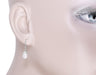 Art Deco Pearl Drop Earrings in 14 Karat White Gold