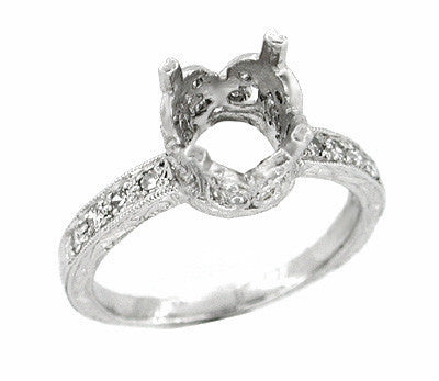 Art Deco 1 Carat Platinum and Diamond Filigree Engagement Ring - Item: R178o - Image: 2