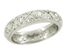 Art Deco Tylerville Vintage Filigree Diamond Wedding Band - 18K White Gold - Size 5.5