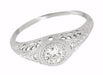 Art Deco Filigree Engagement Ring Setting in Platinum for a 1/4 - 1/3 Carat Diamond