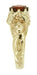 Crowned Maidens Art Nouveau Garnet Ring in 14 Karat Yellow Gold