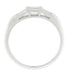 1950's Style Baguette "Three Stone" Diamond Wedding Band in White Gold - 18K or 14K
