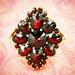 Victorian Style Bohemian Garnet Cocktail Ring in 14 Karat Gold and Sterling Vermeil