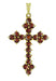 Bohemian Garnet Gothic Cross Victorian Pendant in Yellow Gold Vermeil Over Sterling Silver