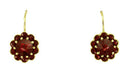 Bohemian Garnet Victorian Drop Earrings in 14 Karat Yellow Gold and Sterling Silver Vermeil