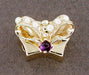Bow Knot Motif Seed Pearl and Amethyst Set Slide in 14 Karat Gold