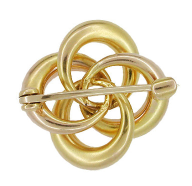 Antique Victorian Algerian Love Knot Brooch in 10 Karat Gold - alternate view