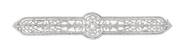 Antique Edwardian Diamond Set Filigree Brooch in 10 Karat White Gold