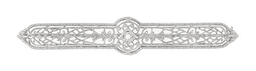 Antique Edwardian Diamond Set Filigree Brooch in 10 Karat White Gold
