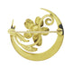 Antique Victorian Scroll Crescent Flower Brooch in 12 Karat Gold