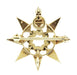 Antique Victorian Seed Pearl Starburst Pendant Brooch 14 Karat Yellow Gold