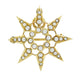 Antique Victorian Seed Pearl Starburst Pendant Brooch 14 Karat Yellow Gold