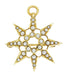 Antique Victorian Seed Pearl Starburst Pendant Brooch 14 Karat Yellow Gold