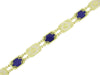 Art Deco Filigree Lapis Lazuli and Diamond Bracelet in 14 Karat Gold