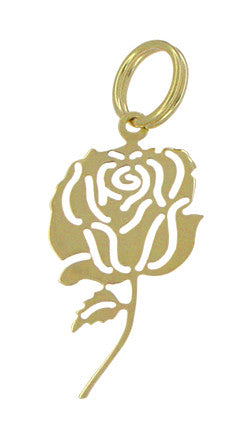Dainty Rose Silhouette Charm in 14 Karat Gold
