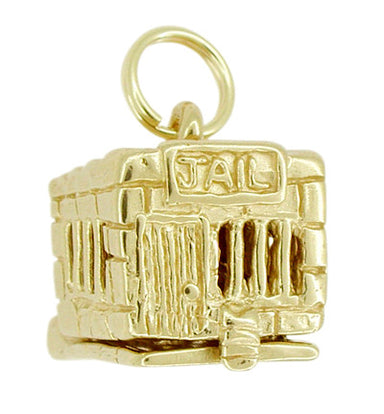 Movable Jail House Charm in 14 Karat Gold