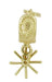 Side View of Movable Cowboy Spur Charm in 14 Karat Gold - Antique Engraved Design - C250