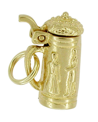 Movable Enchanting Beer Stein Charm in 14 Karat Gold - Item: C251 - Image: 2