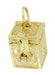 Movable Box of Dreams Pendant in 14 Karat Yellow Gold - Engraved Prayer Box Charm