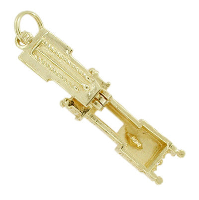 Movable Opening Grandfather Clock Charm in 14 Karat Yellow Gold - Item: C255 - Image: 2