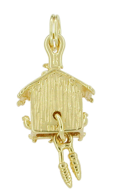 14 Karat Gold Movable Cuckoo Clock Charm - alternate view