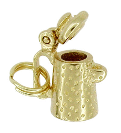 Movable Coffee Pot Charm in 14 Karat Gold