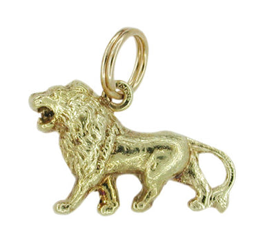 Growling Lion Charm in 14 Karat Gold