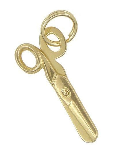 1950's Vintage Movable Scissors Charm in 14 Karat Gold - alternate view