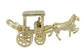 Vintage Bermuda Horse Drawn Carriage Movable Charm in 9 Karat Yellow Gold