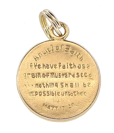 1960's Estate Matthew 17:20 Mustard Seed Charm in 14K Gold - alternate view