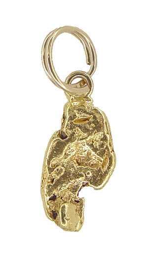 Lucky Natural Gold Nugget Charm with 14 Karat Gold Bail