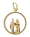 Vintage Bride and Groom Wedding Charm Pendant Yellow Gold - C374