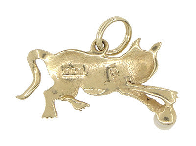 Playful Cat Charm in 14 Karat Gold - Item: C378 - Image: 2