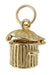 Kitty in a Trash Can Movable Charm in 14 Karat Gold