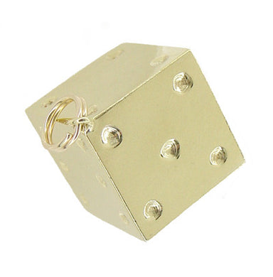 Vintage Lucky Dice Charm in 14 Karat Yellow Gold - alternate view
