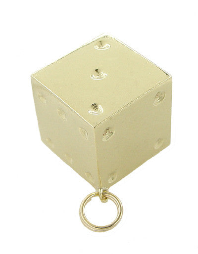 Vintage Lucky Dice Charm in 14 Karat Yellow Gold
