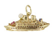 Vintage Gem Set Cruise Ship Charm in 14 Karat Gold