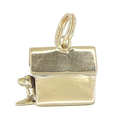 Dog in a Doghouse Charm in 10 Karat Gold - alternate view