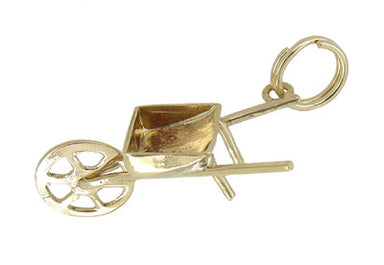 Movable Wheelbarrow Charm in 9 Karat Gold - alternate view