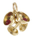 Vintage Two Wine Goblets Charm with Red Wine Drops in 14 Karat Yellow Gold - C398