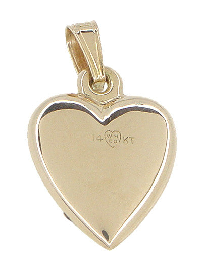 Puffed Heart Charm in 14 Karat Rose and Yellow Gold - Item: C402 - Image: 3