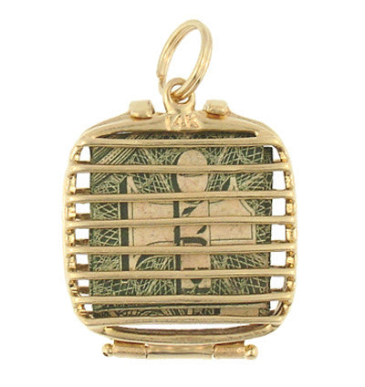 Mad Money Case Movable Charm in 14 Karat Yellow Gold - Item: C405 - Image: 2