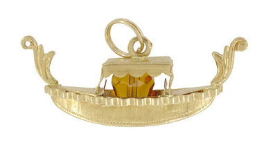 Gem Set Gondola Pendant Charm in 18 Karat Gold