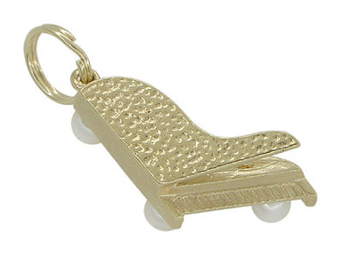 Estate Grand Piano Pendant with Pearl Legs in 14 Karat Gold - alternate view